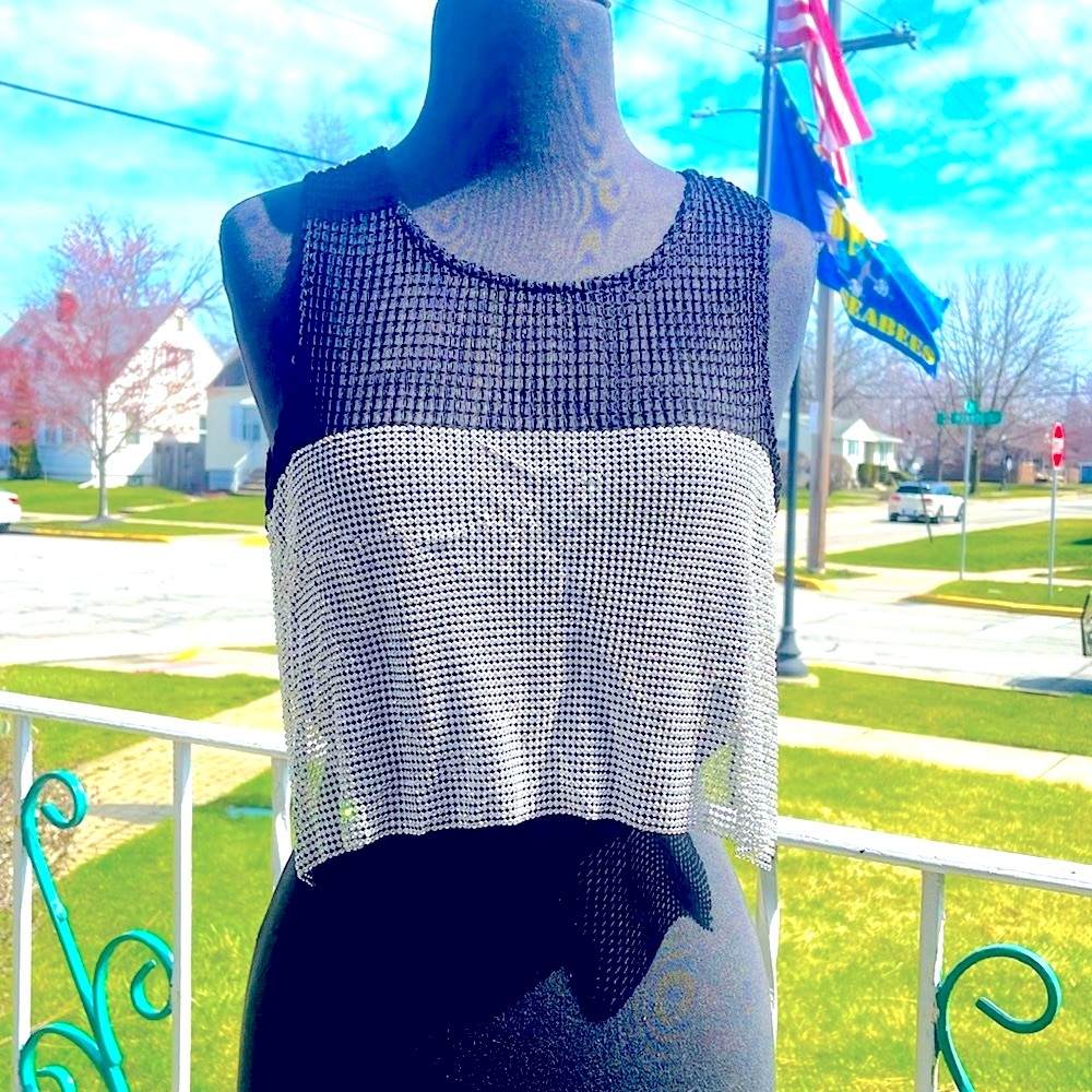#Netted Rhinestone Top - image 2